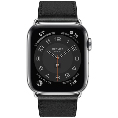 Apple Watch Series 6 Hermès GPS + Cellular, 44mm Silver Stainless Steel Case with Single Tour Deployment Buckle