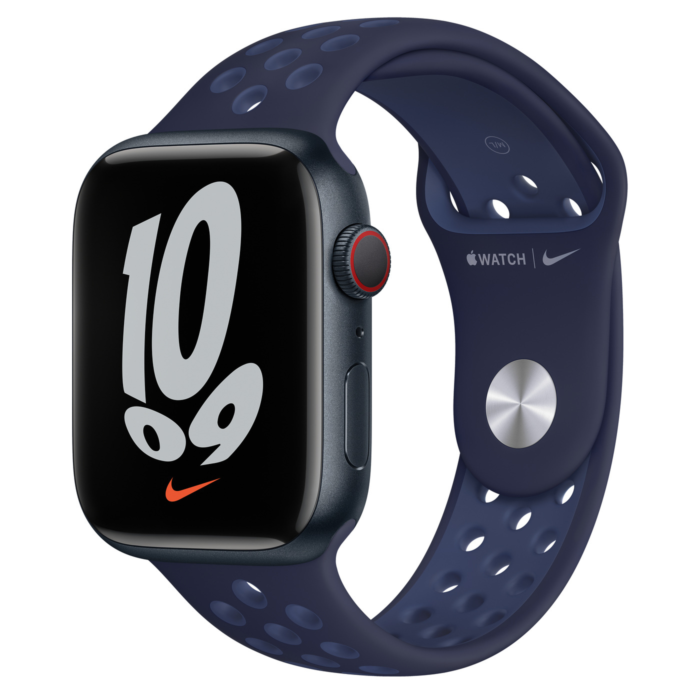 Apple Watch Nike Series 7 (GPS + Cellular) 45mm Midnight Aluminum Case with Nike Sport Band
