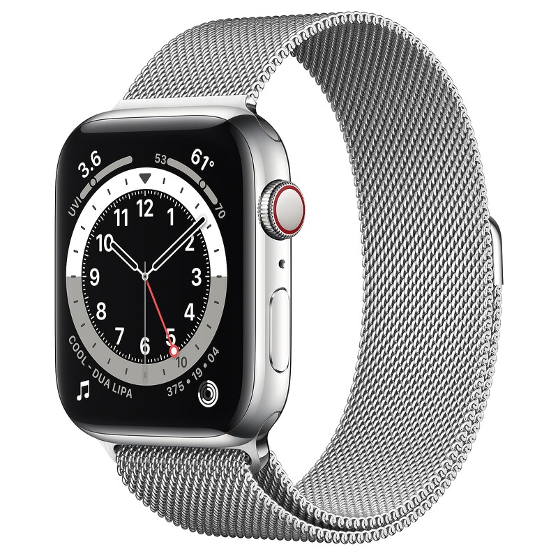 Apple Watch Series 6 GPS + Cellular, 44mm Stainless Steel with Milanese Loop