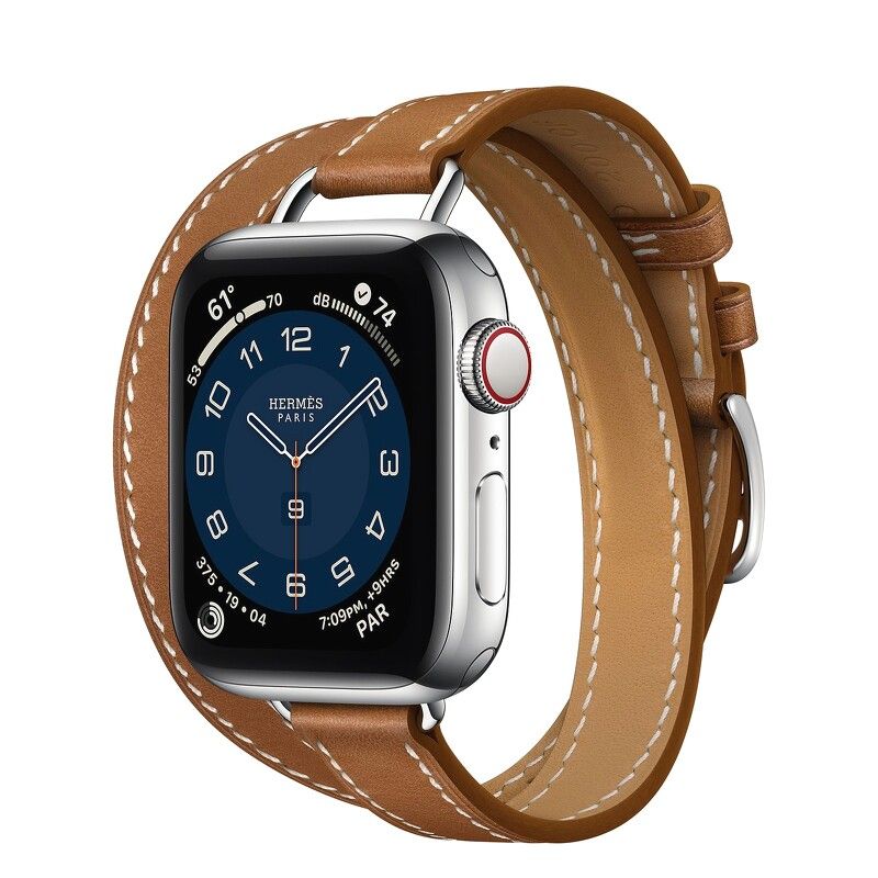 Apple Watch Series 6 Hermès GPS + Cellular, 40mm Silver Stainless Steel Case with Attelage Double Tour