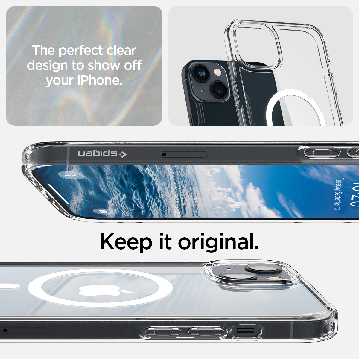 Ốp Lưng Magsafe iPhone 14 Spigen Crystal Hybrid (MagFit) White