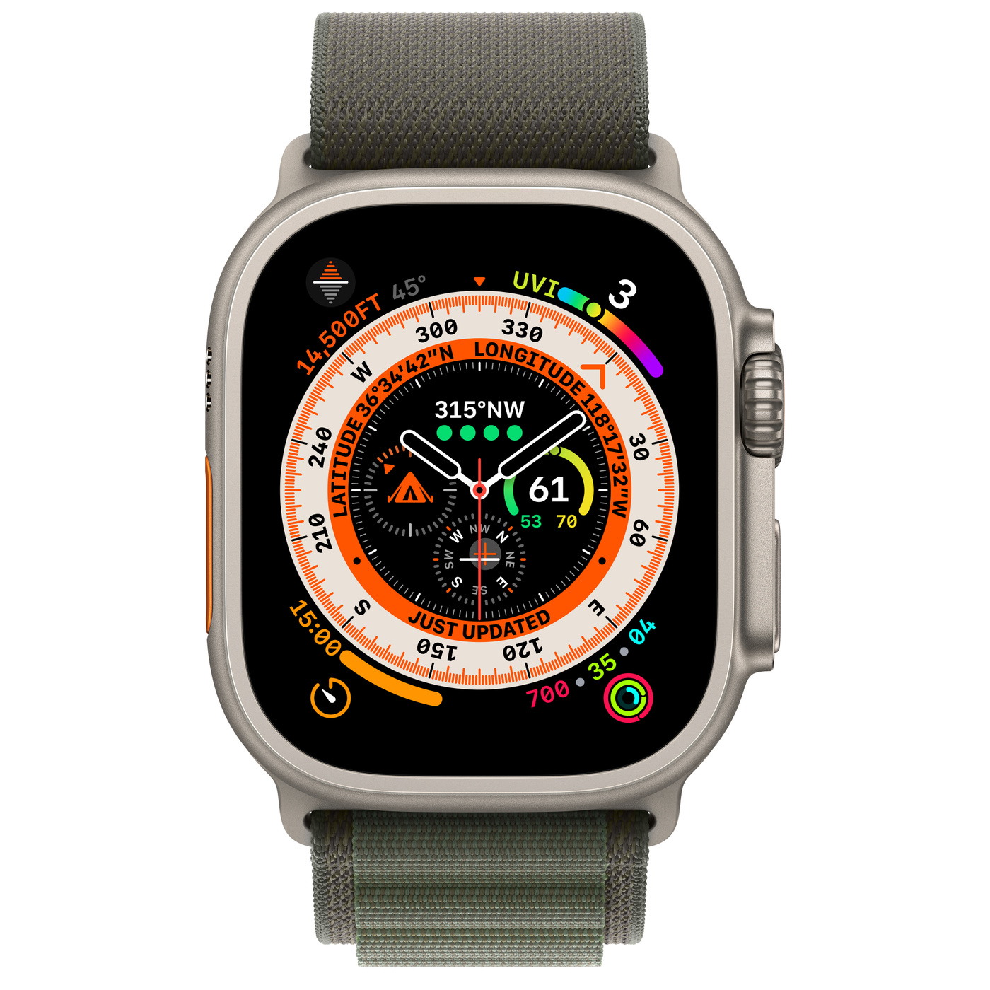 Apple Watch Ultra GPS + Cellular 49mm Titanium Alpine Loop (Green)
