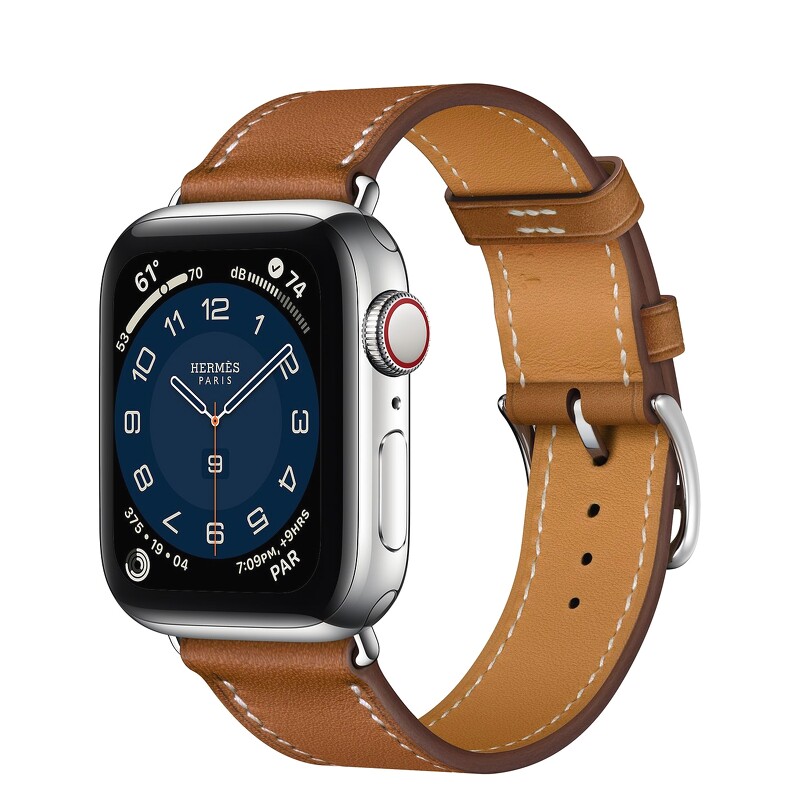 Apple Watch Series 6 Hermès GPS + Cellular, 40mm Silver Stainless Steel Case with Single Tour