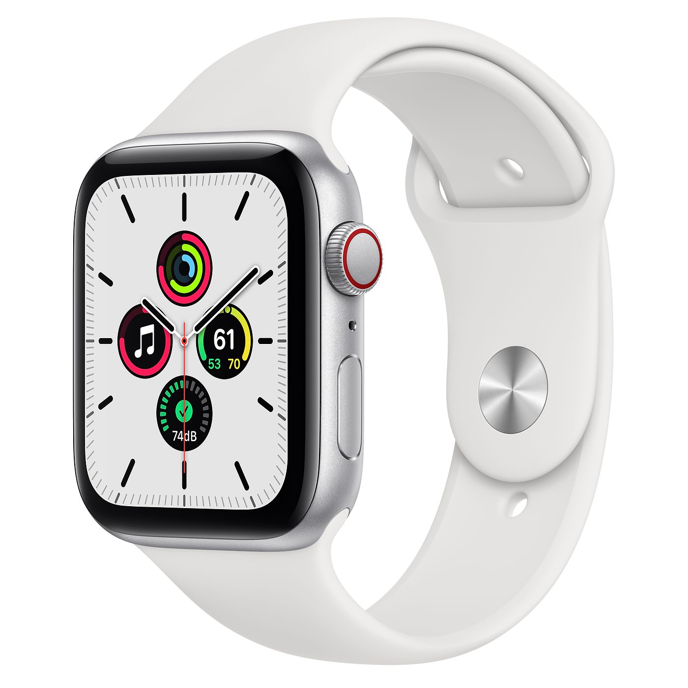 Apple Watch SE GPS + Cellular, 44mm Aluminum Case with Sport Band