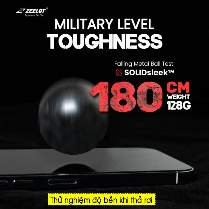 Dán cường lực iPhone 14 Max/13 Pro Max Zeelot SOLIDsleek Clear 3