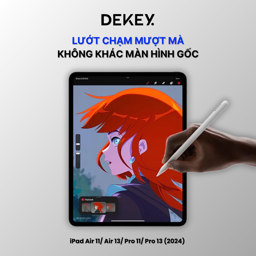 Dán cường lực Dekey Master Glass Premium iPad Air M2 2024