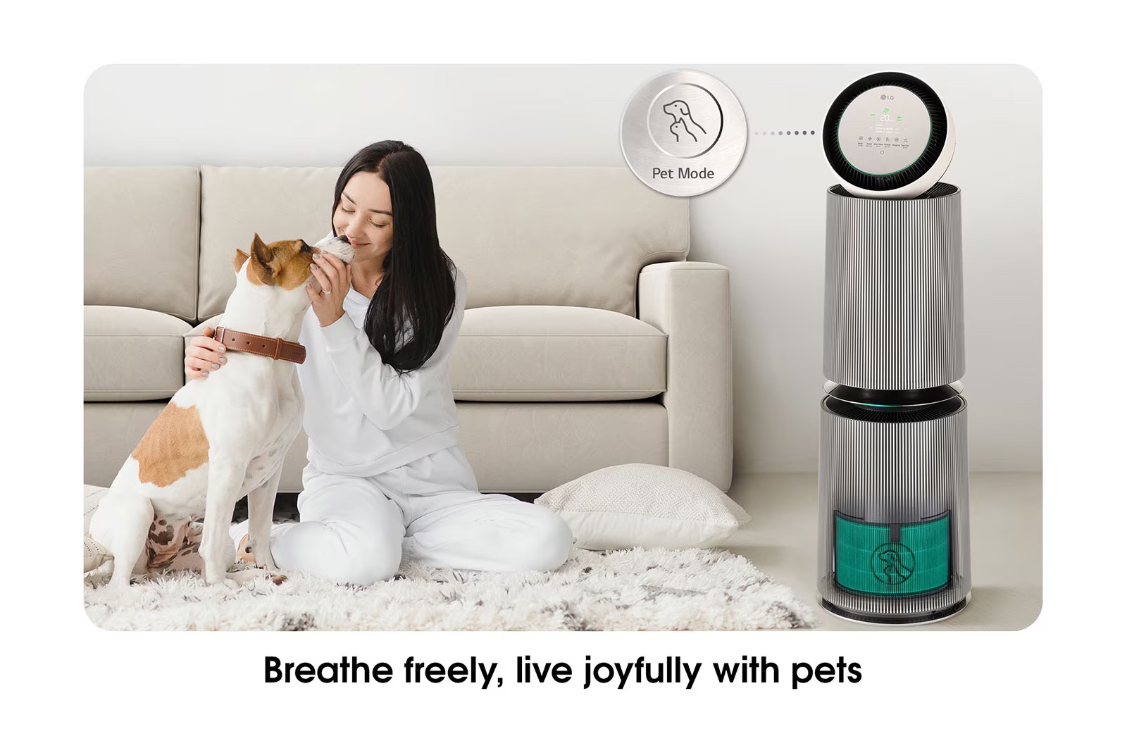 Máy lọc không khí 2 tầng LG PuriCare360 Alpha PET Công nghệ UVnano | AS10GDBY0 | Hàng chính hãng