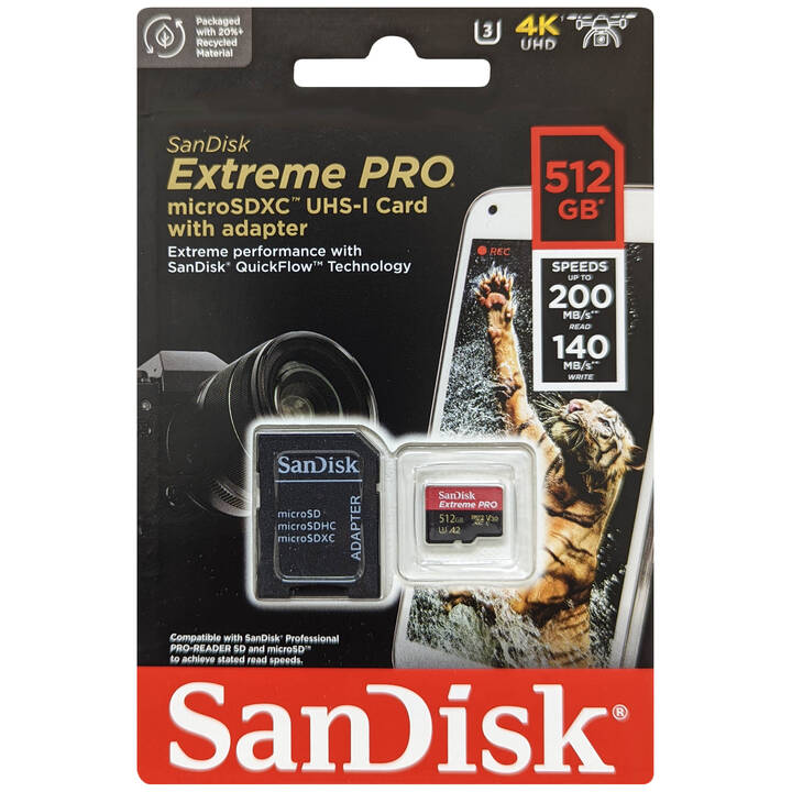 Thẻ nhớ MicroSD 512GB Sandisk Extreme Pro 200 MB/s