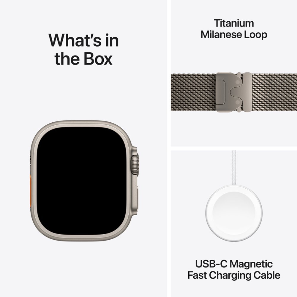 Apple Watch Ultra 2 2024 49mm Titanium, Titanium Milanese Loop