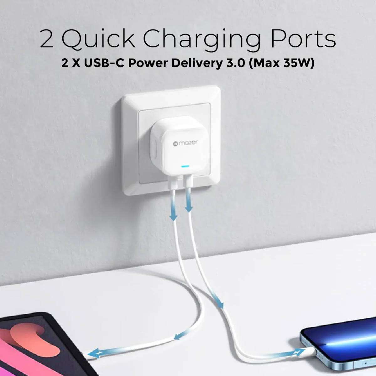 Củ sạc Mazer SuperMINI 35W Gan3 US Wall Charger