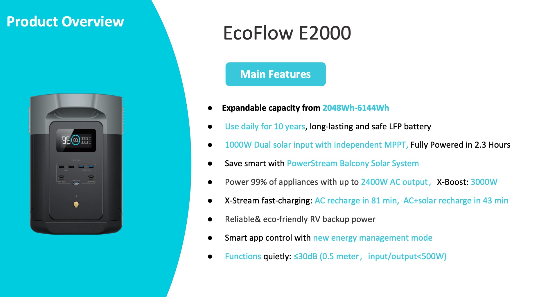 Trạm năng lượng EcoFlow DELTA E2000 | Hàng chính hãng