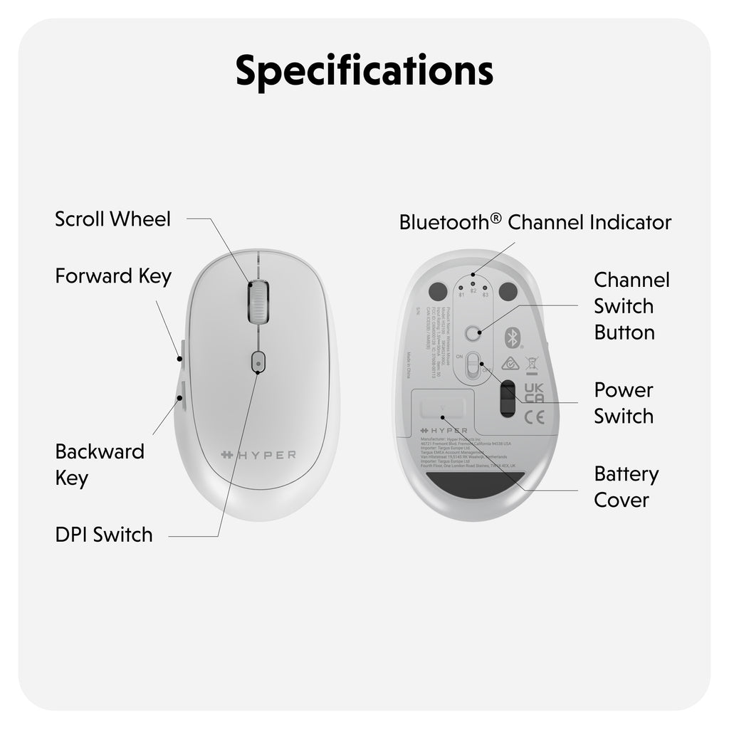 Chuột không dây Hyper HyperSpace Bluetooth Mouse - HS2100GL