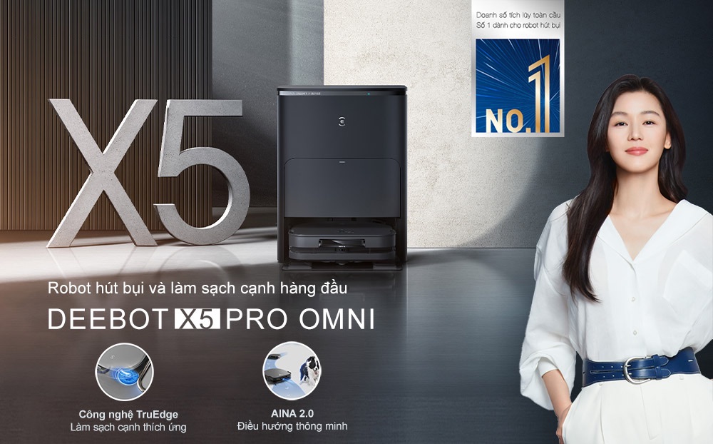 Robot hút bụi lau nhà Ecovacs Deebot X5 Pro Omni