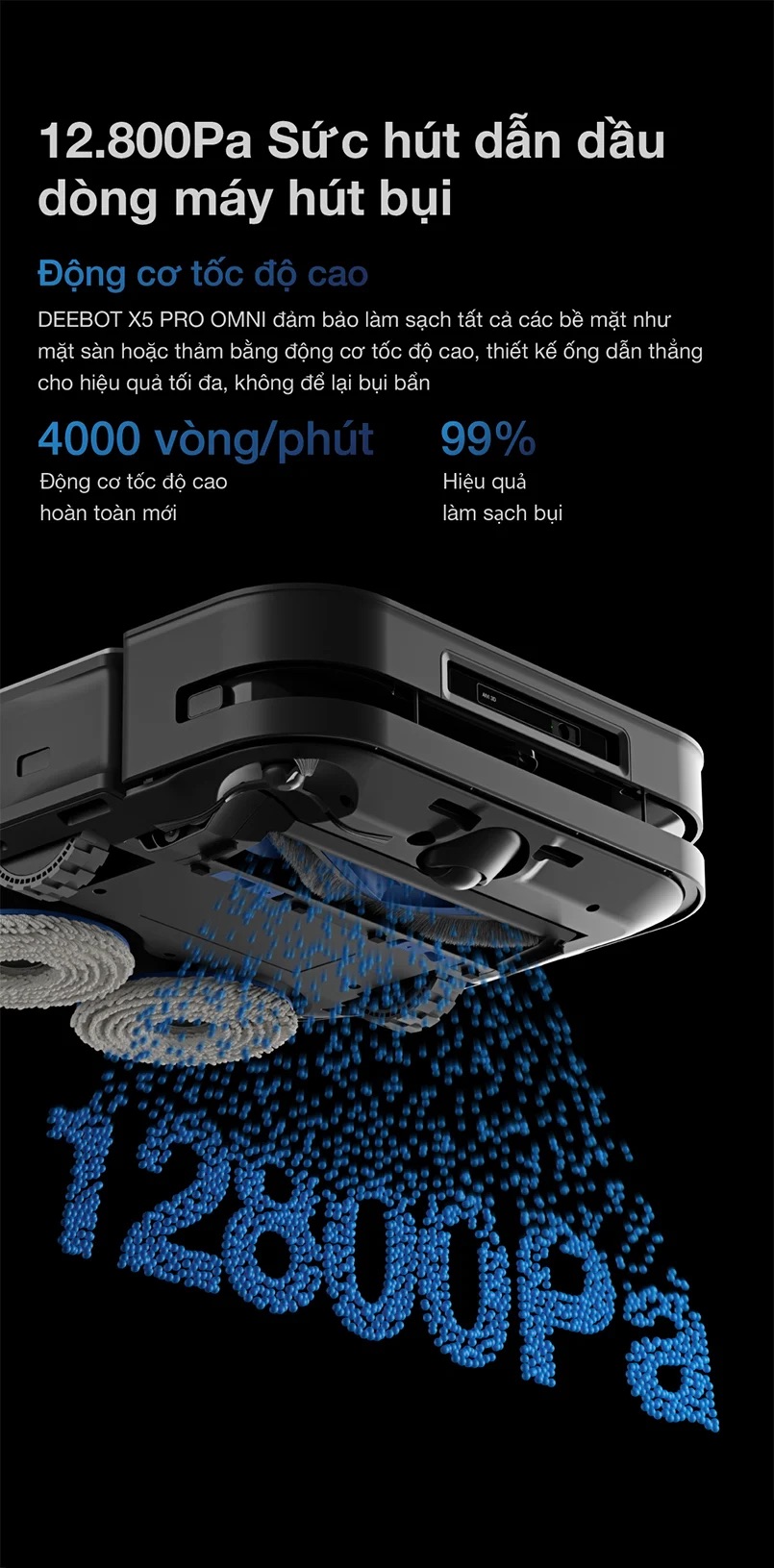 Robot hút bụi lau nhà Ecovacs Deebot X5 Pro Omni