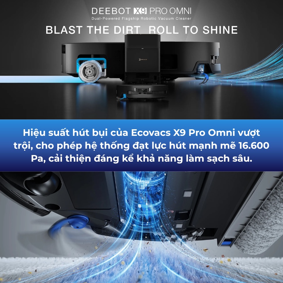 Robot hút bụi lau nhà Ecovacs Deebot X9 Pro Omni