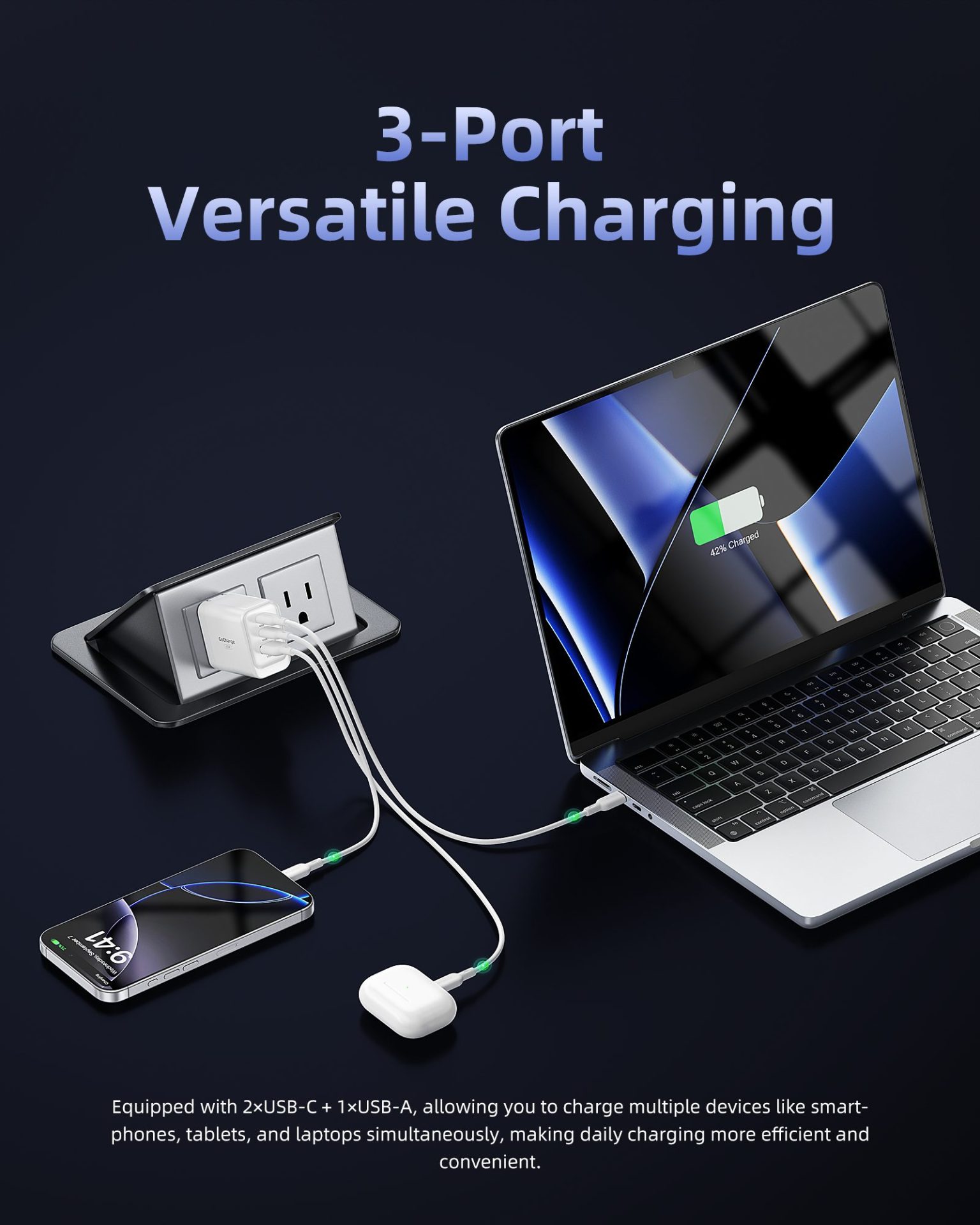 Sạc nhanh 65W Innostyle GoCharge 2C1A PD Fast Charger, IC65-3