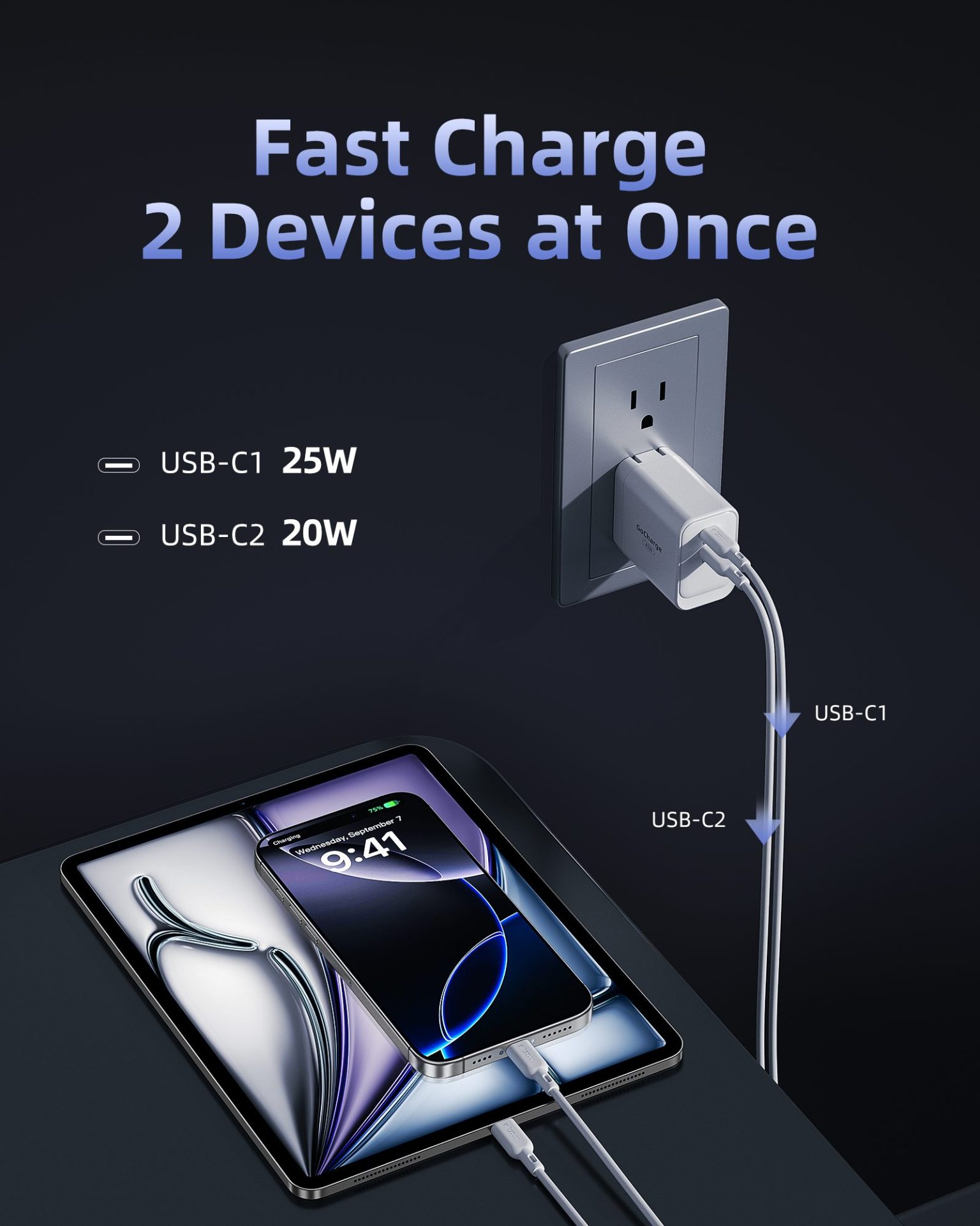 Sạc nhanh 45W Innostyle GoCharge Dual USB-C Charger, C45-2C