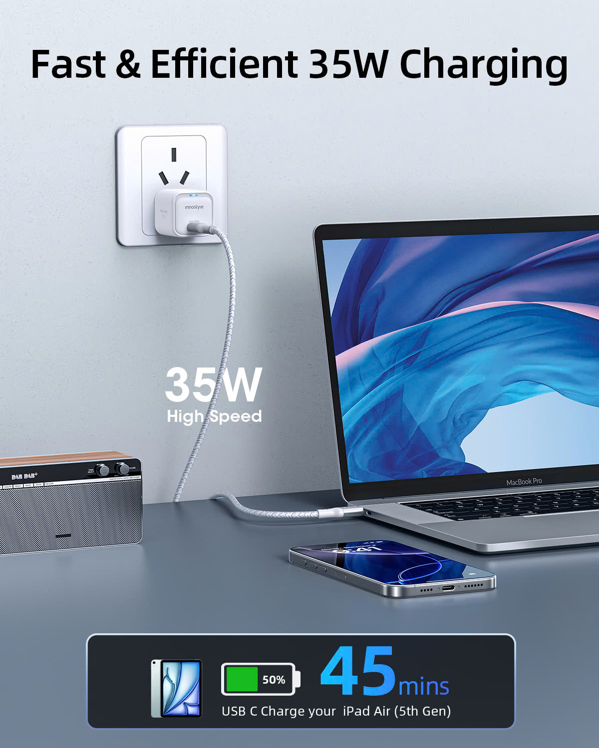 Sạc nhanh 35W Innostyle GoCharge USB-C Charger, IC35-C