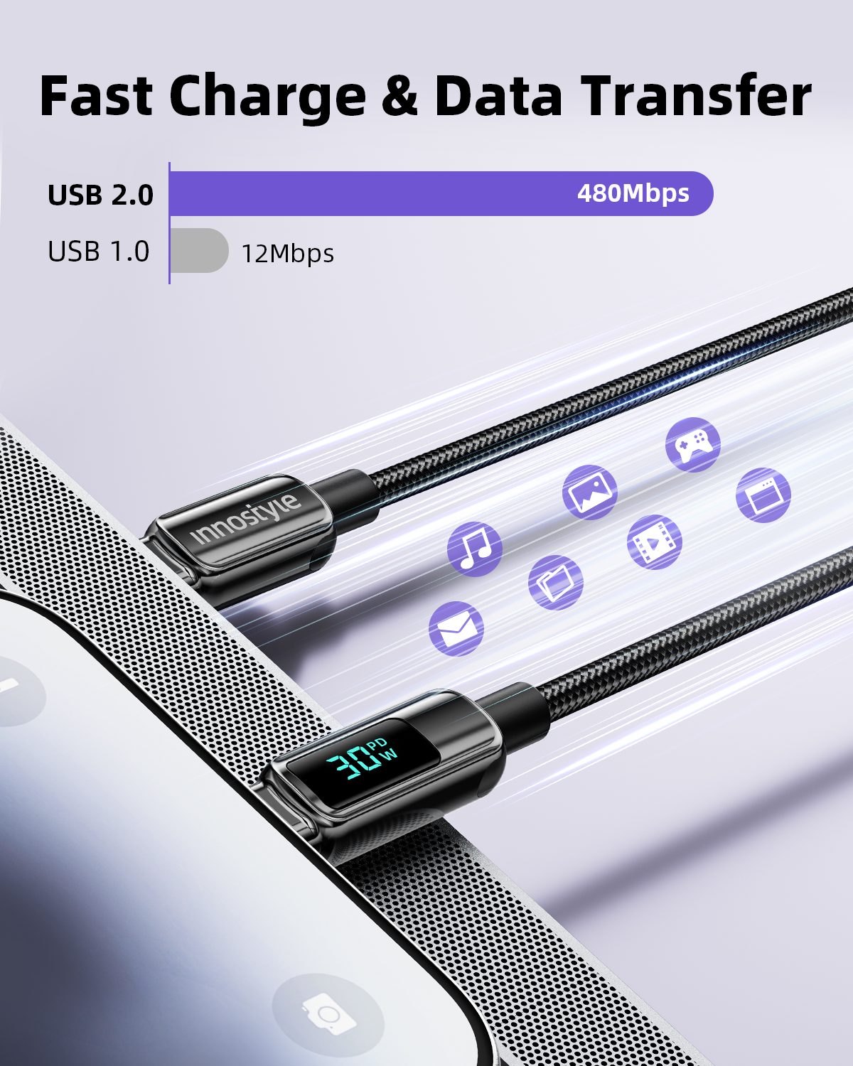 Cáp sạc Innostyle USB-C to Lightning DigiPower