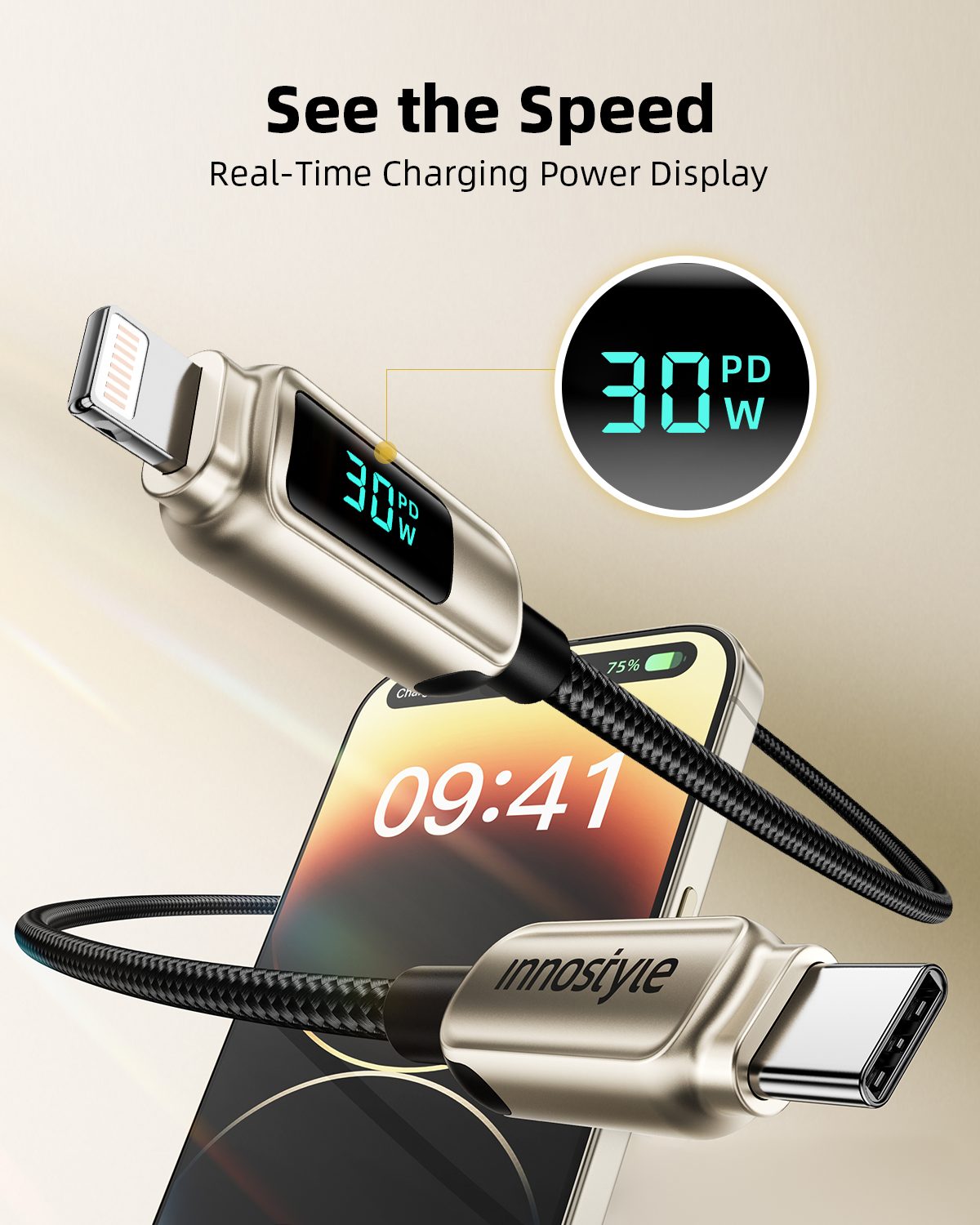Cáp sạc Innostyle USB-C to Lightning DigiPower
