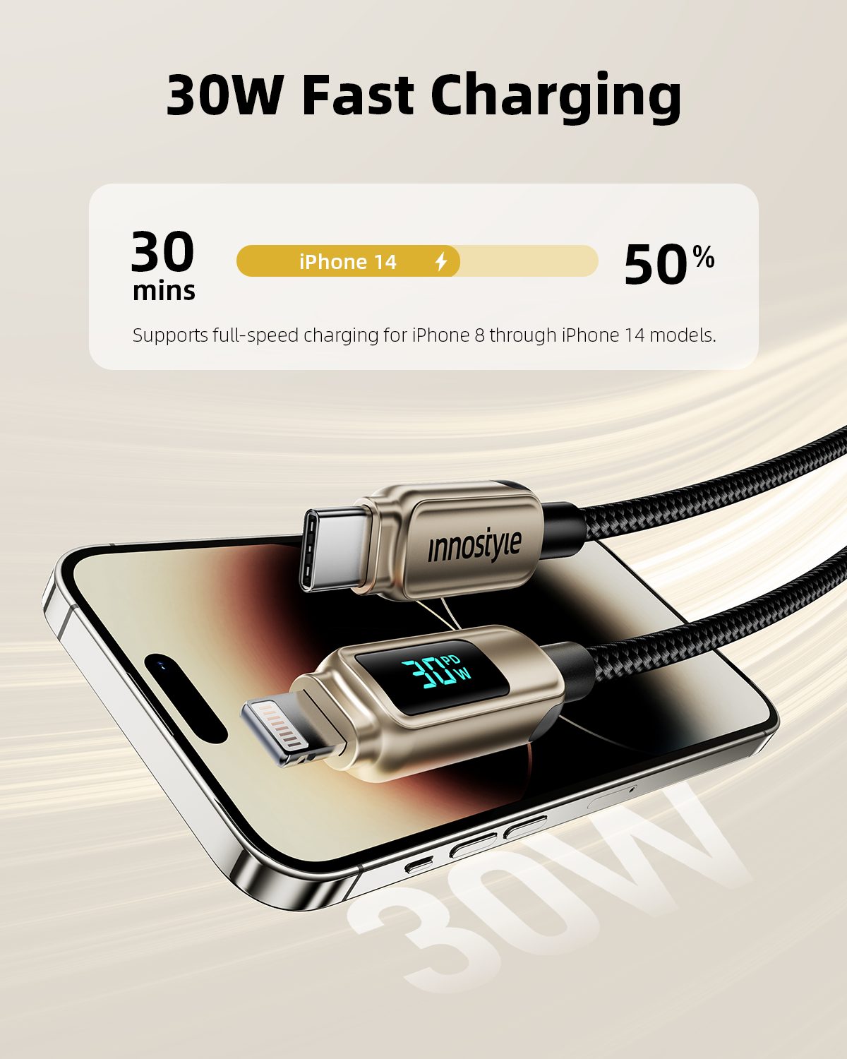 Cáp sạc Innostyle USB-C to Lightning DigiPower