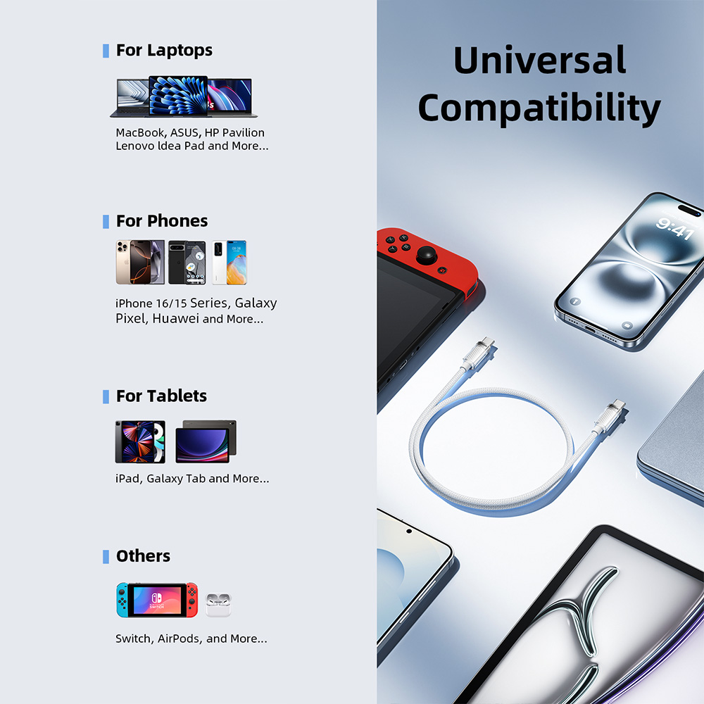 Cáp sạc Innostyle USB-C to USB-C CryStalShine 1.5M