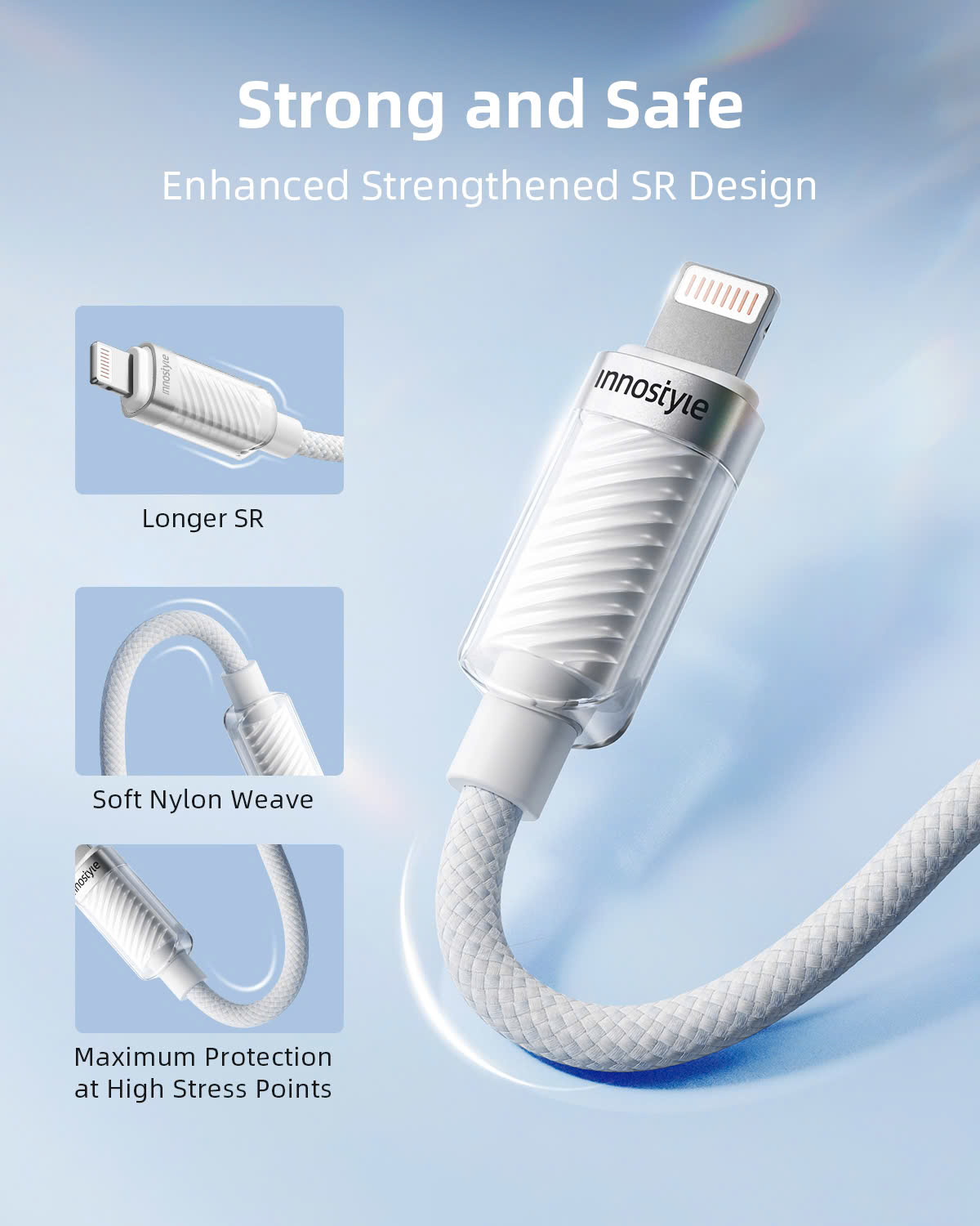 Cáp sạc Innostyle USB-C to Lightning CryStalShine 1.5M
