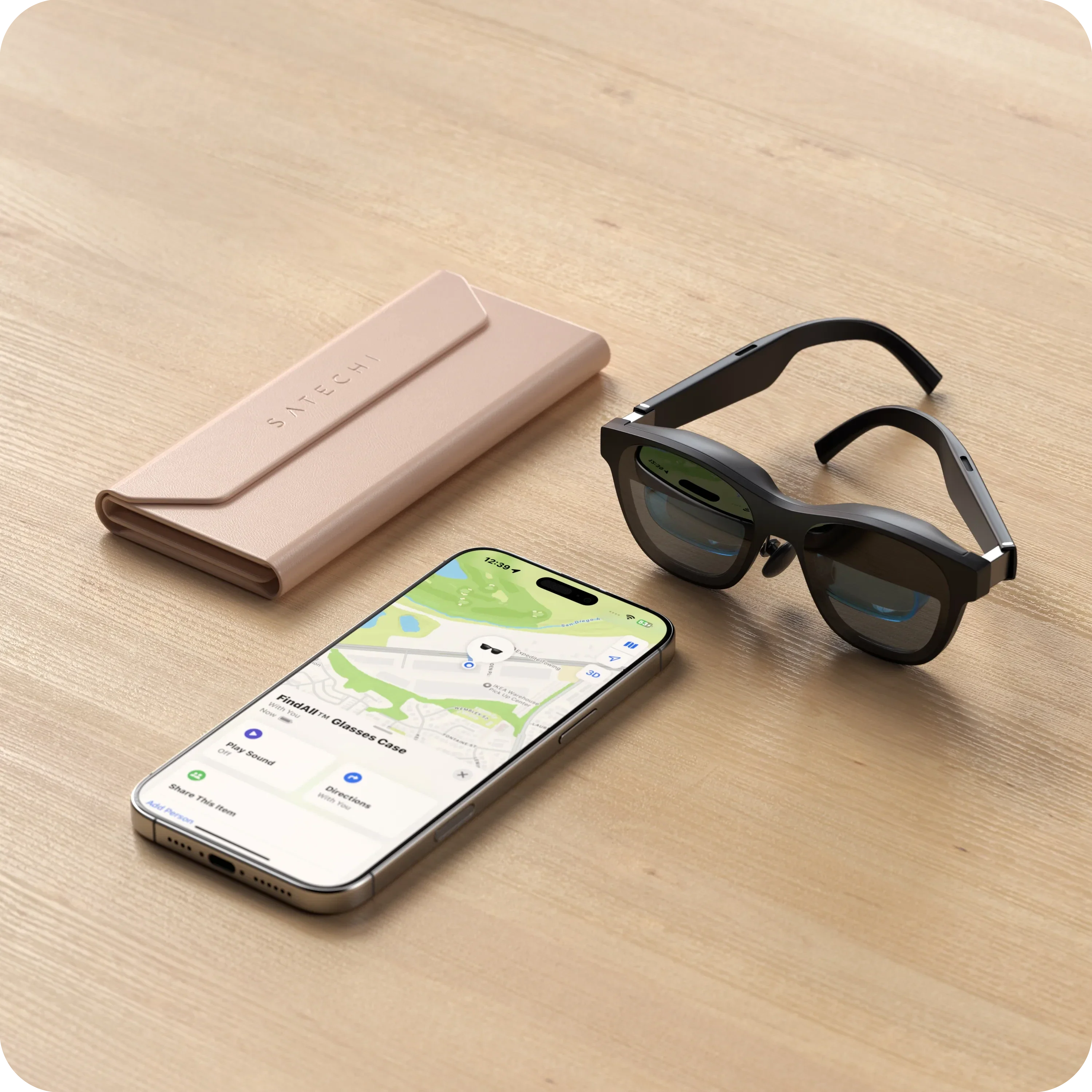 Hộp đựng kính Satechi Vegan-Leather FindAll™ Glasses Case (có Find My)