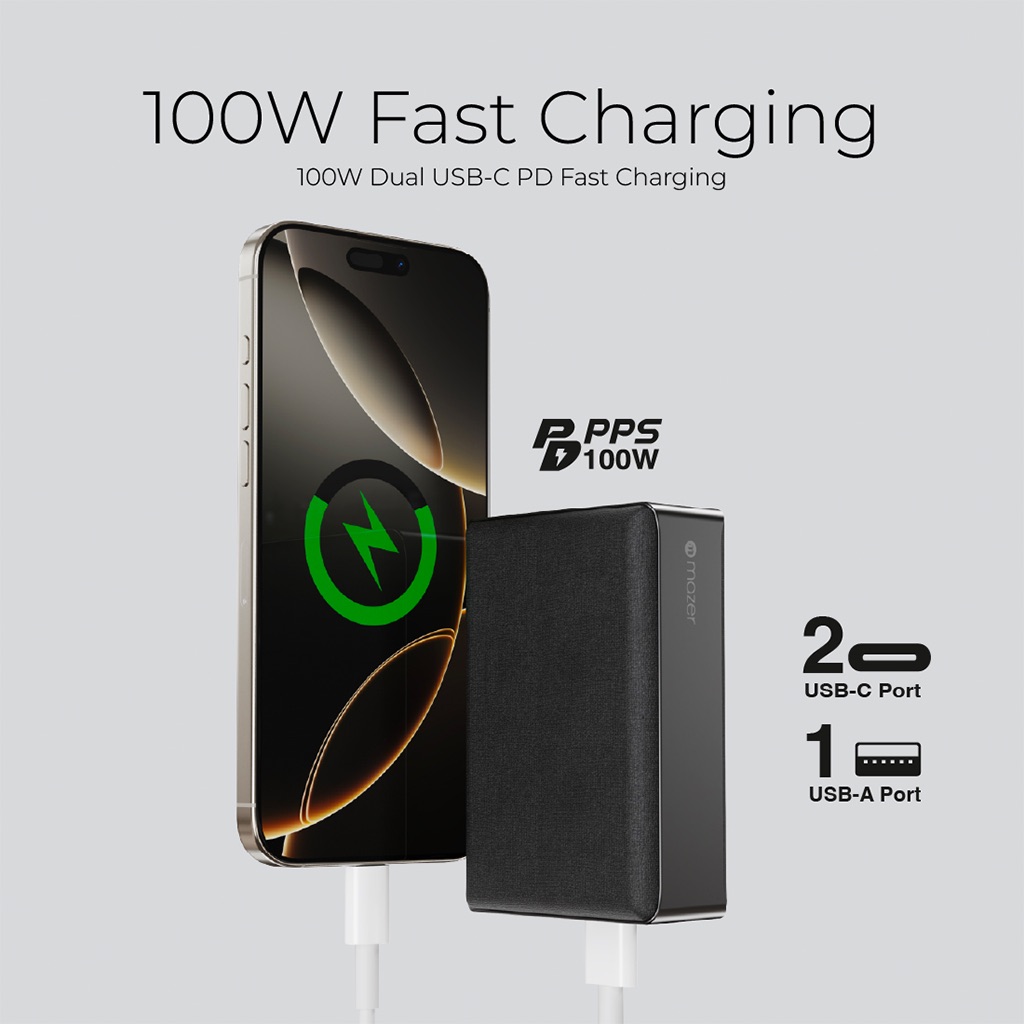 Pin sạc dự phòng Mazer PD100W PowerCharge (24.000mAh)