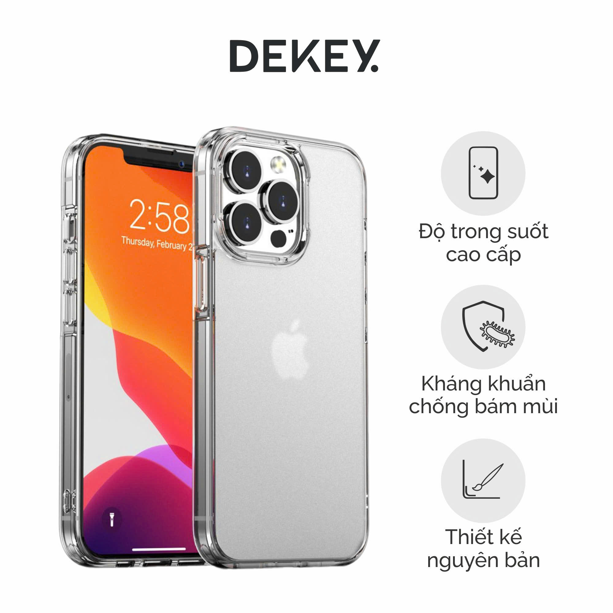 Ốp lưng Dekey Magic Cover Ultral Crystal for iPhone 17 Promax
