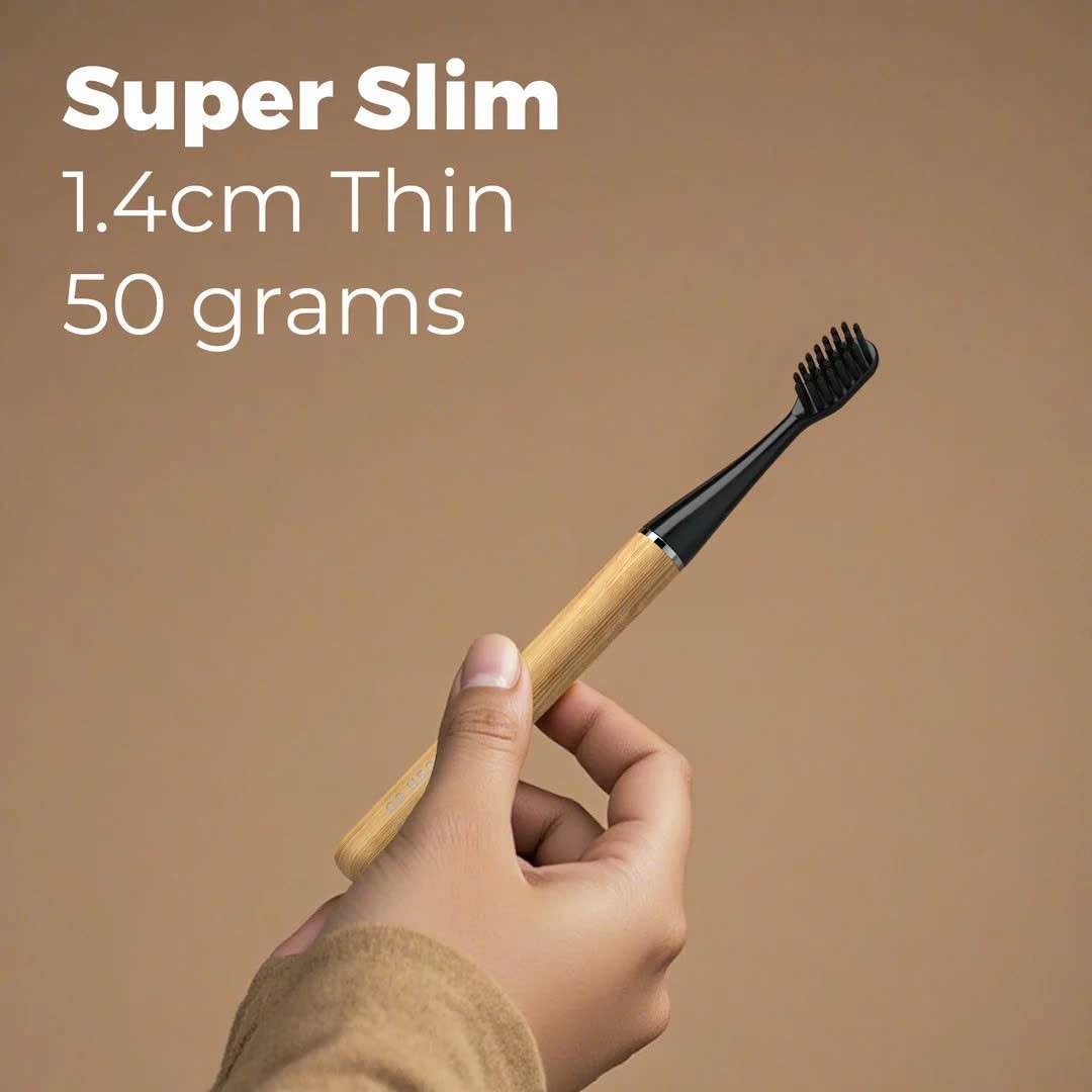 Bàn chải điện Mipow Brushgo Slimpro i4 Special Edition with Ceramic Holder CI-900S - Woodgrain