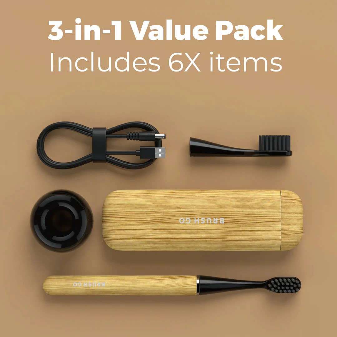 Bàn chải điện Mipow Brushgo Slimpro i4 Special Edition with Ceramic Holder CI-900S - Woodgrain
