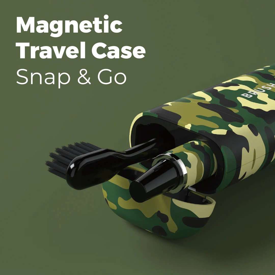 Bàn chải điện Mipow Brushgo Slimpro i4 Special Edition with Ceramic Holder CI-900S - ArmyCamo