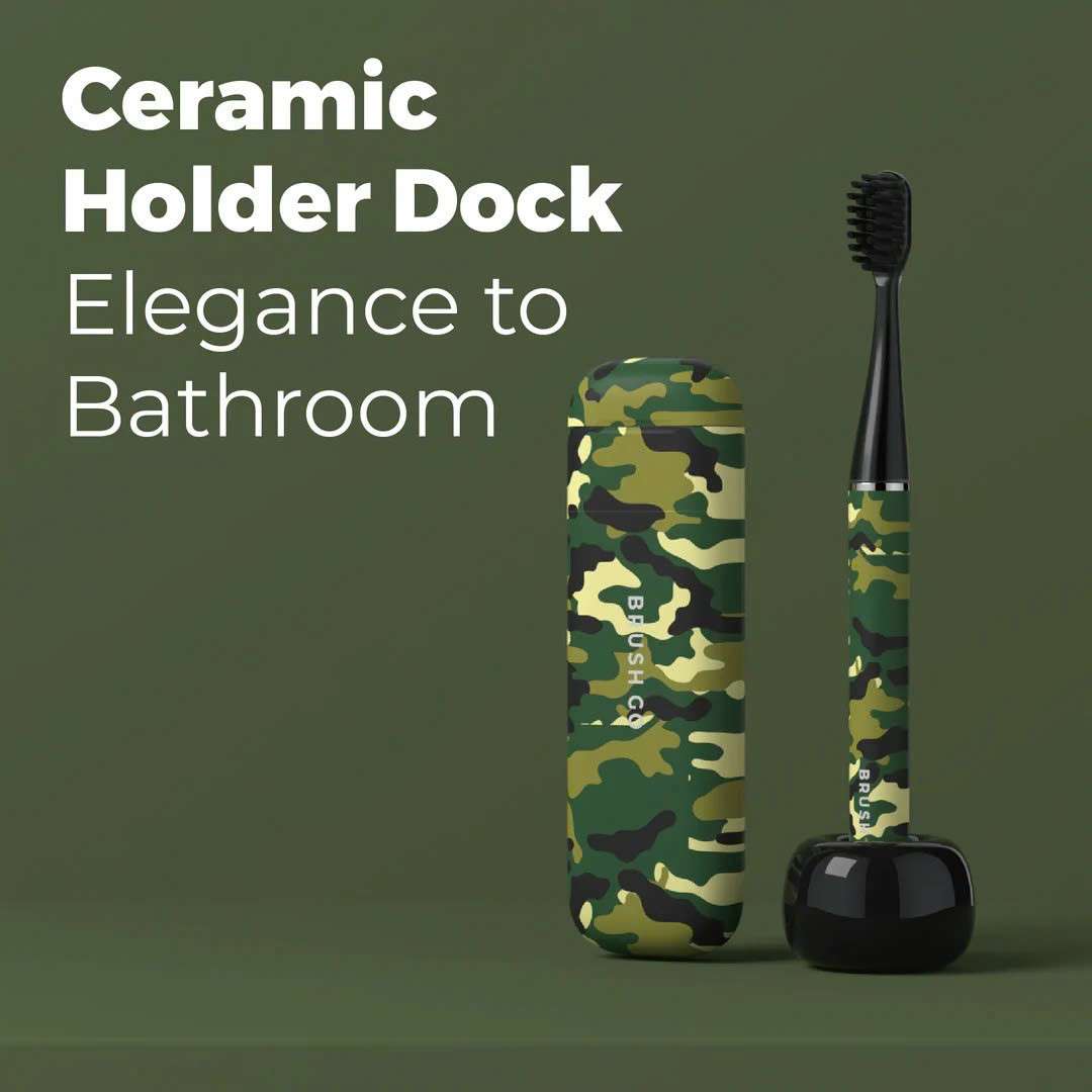Bàn chải điện Mipow Brushgo Slimpro i4 Special Edition with Ceramic Holder CI-900S - ArmyCamo