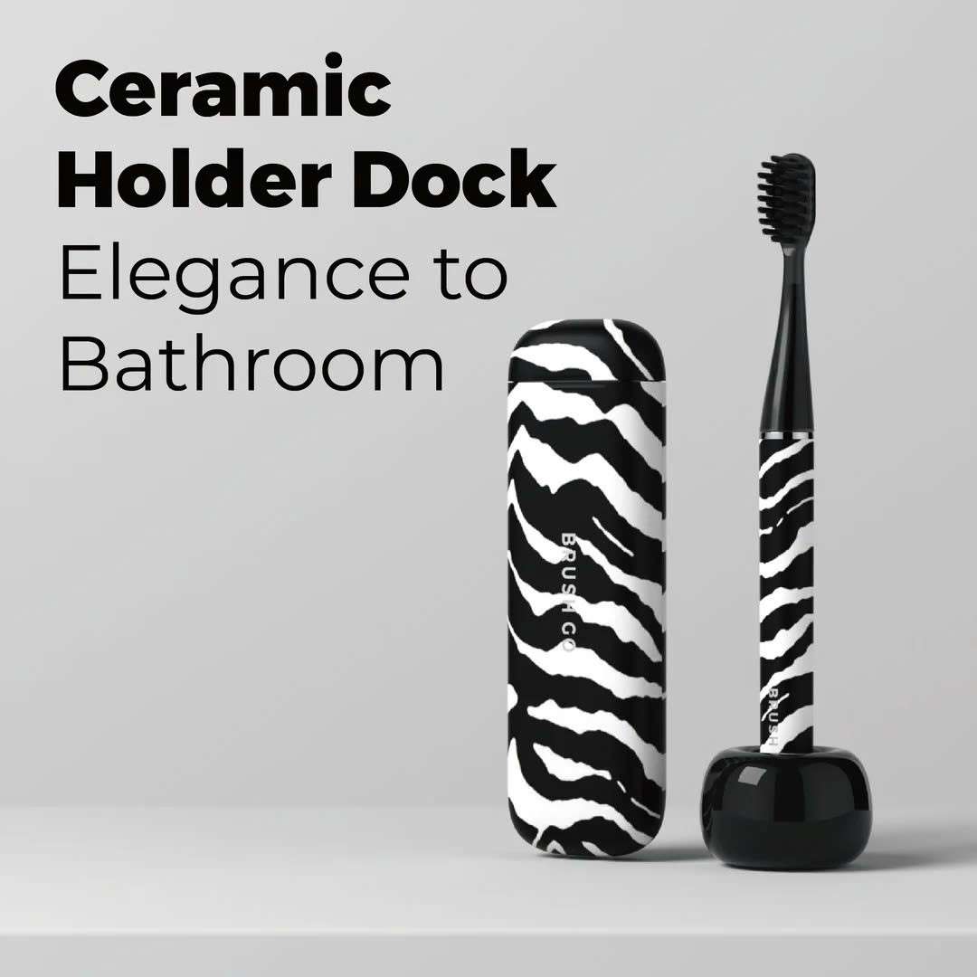Bàn chải điện Mipow Brushgo Slimpro i4 Special Edition with Ceramic Holder CI-900S - ZebraBold
