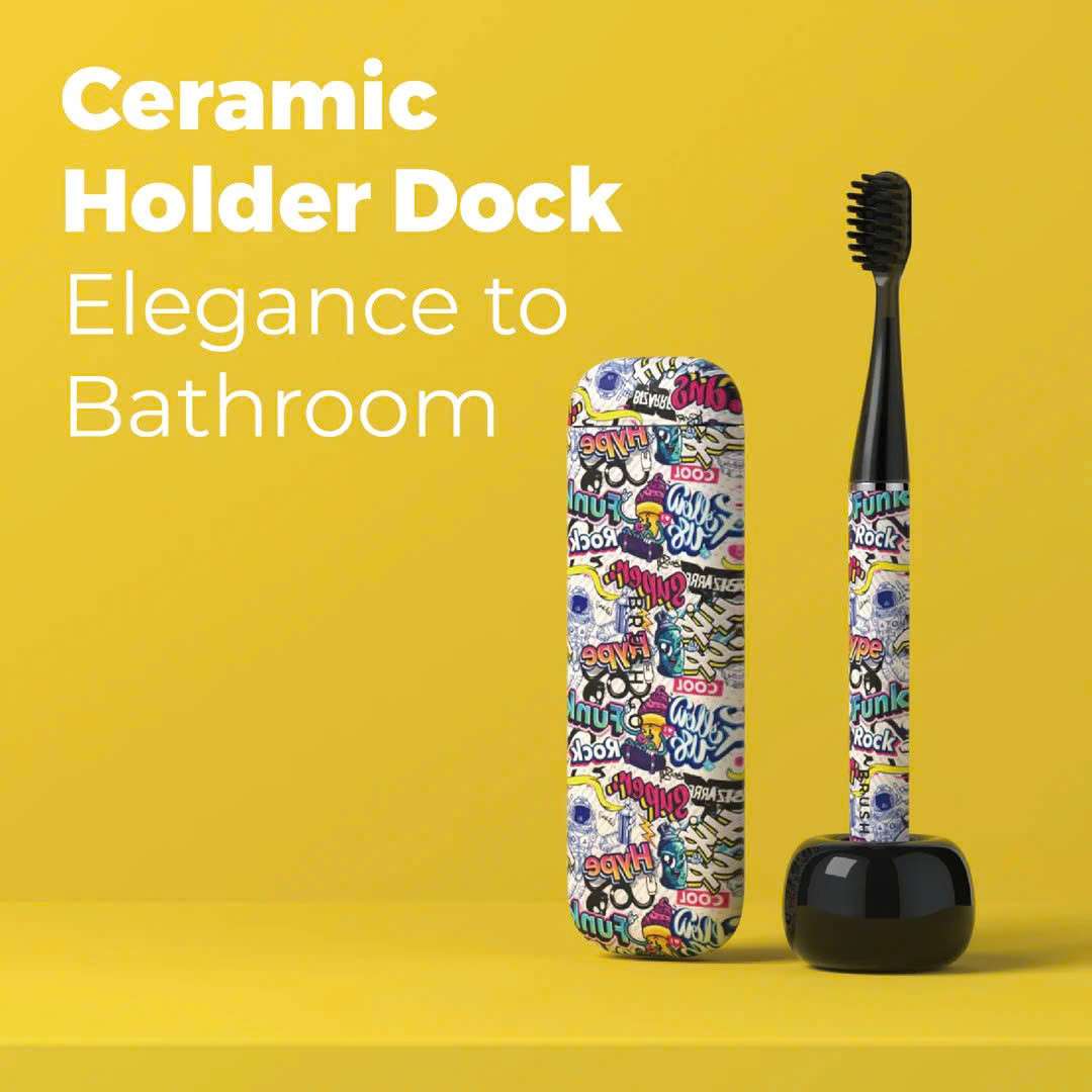 Bàn chải điện Mipow Brushgo Slimpro i4 Special Edition with Ceramic Holder CI-900S - Graffiti