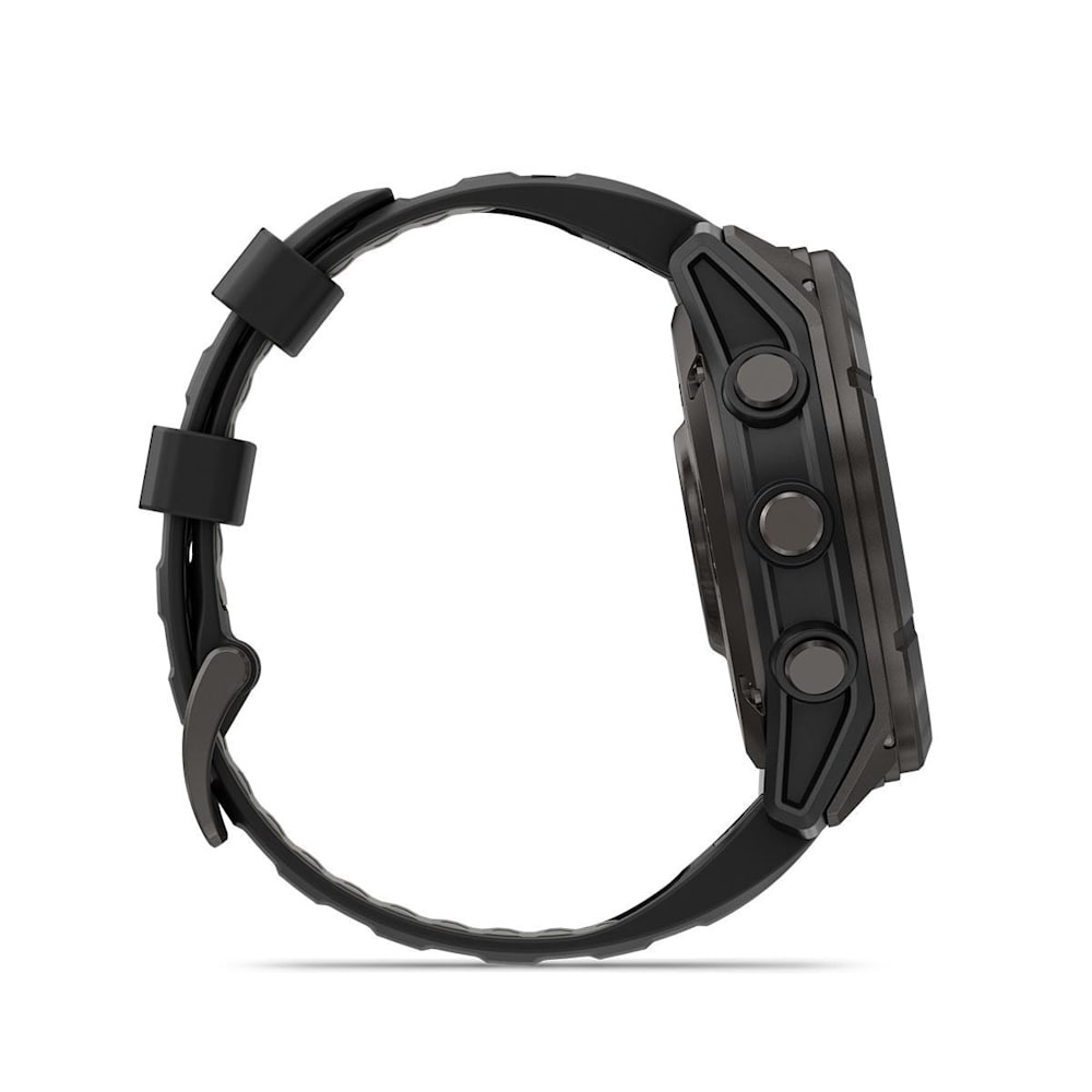 Garmin Fenix 8 MicroLED (51MM) - Sapphire, Carbon Gray DLC Titanium with Black/Pebble Gray Silicone Band