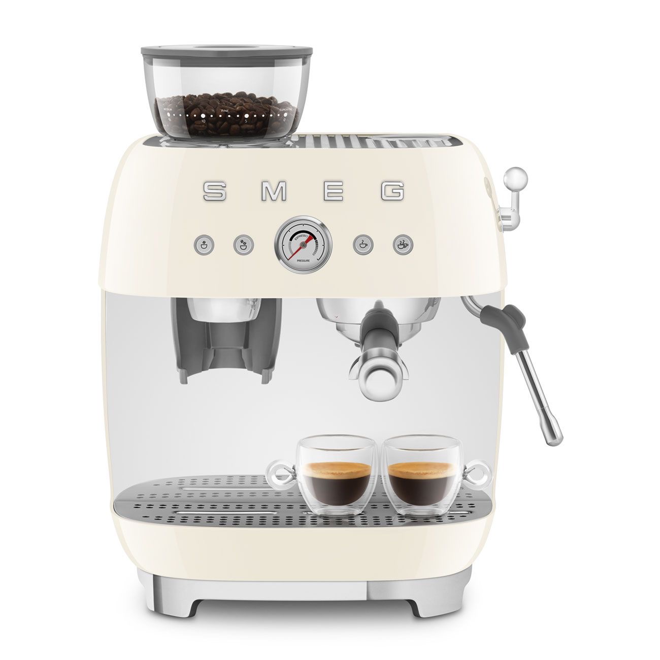 Máy pha cà phê tích hợp máy xay Smeg 50’s Style EGF03 (Cream)