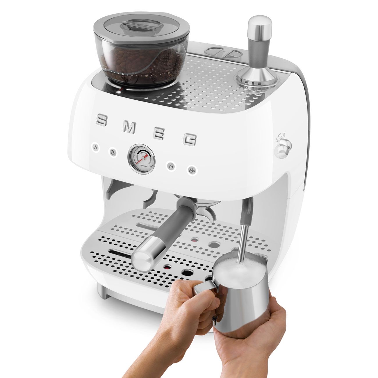 Máy pha cà phê tích hợp máy xay Smeg 50’s Style EGF03 (White)