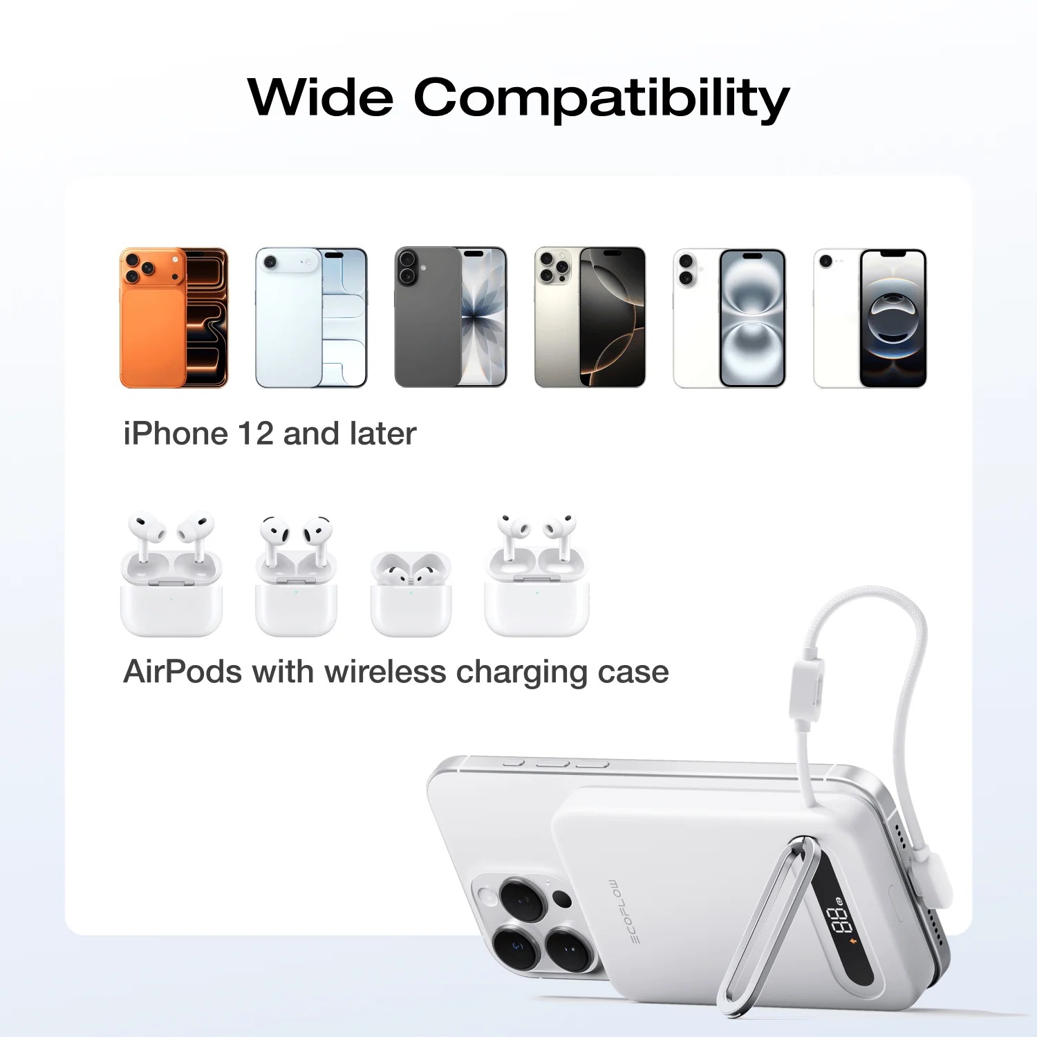 Pin dự phòng EcoFlow RAPID Mag Qi2.2 Magnetic Power Bank (10,000mAh, 25W, Built-in USB-C Cable)