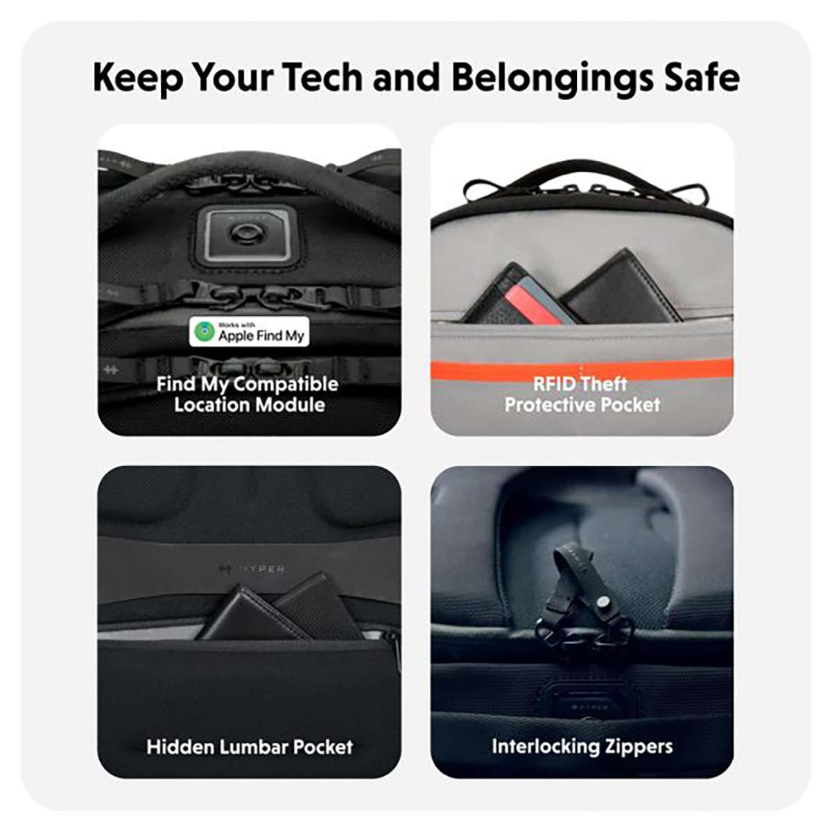 Balo công nghệ HyperPack Pro with Apple Find My Compatible Location Module (HP20P2)