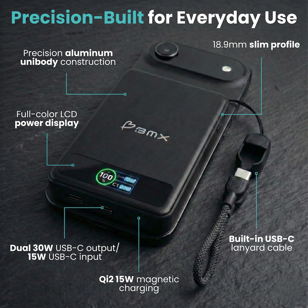 Pin sạc dự phòng thể rắn BMX SolidSafe 10.000mAh Qi2 Magsafe B939-10