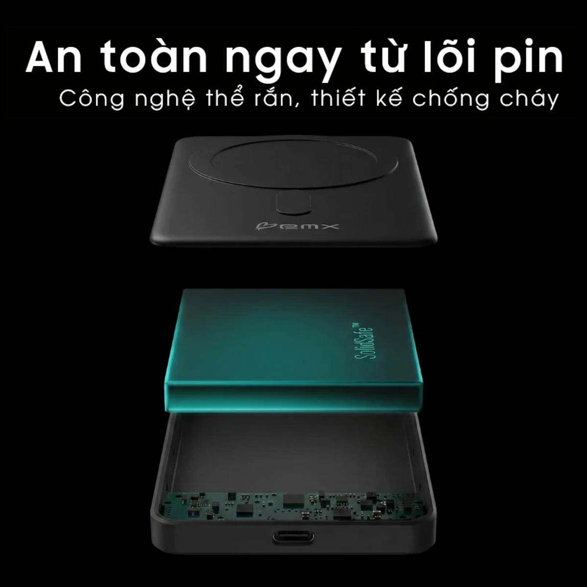 Pin sạc dự phòng thể rắn BMX SolidSafe 5.000mAh Qi2 Magsafe B939-05