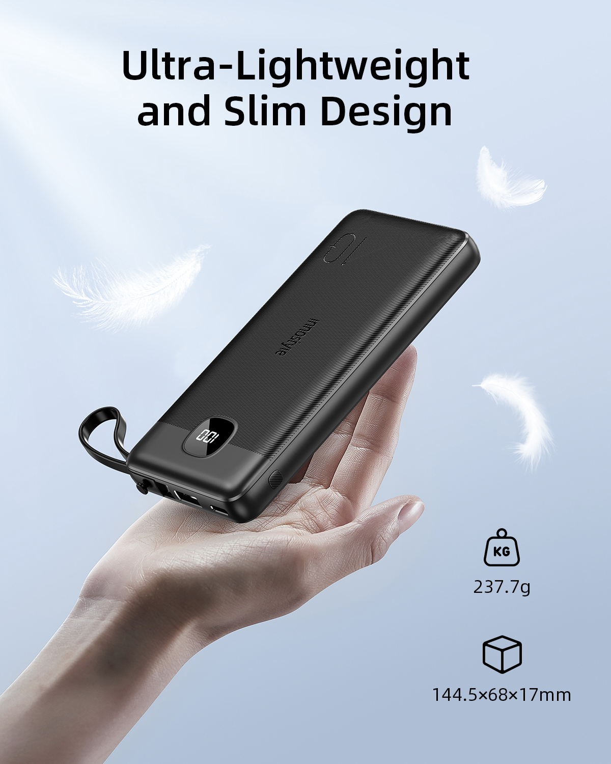 Sạc dự phòng Innostyle PowerGo MultiCharge 10000mAh – IP20MC, kèm 3 cáp