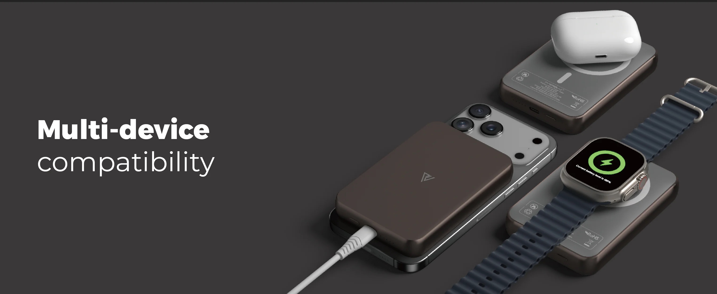 Pin sạc dự ph&ograve;ng Mipow 3 in 1 Ultra-Slim Magsafe MX10 (10.000mAh)