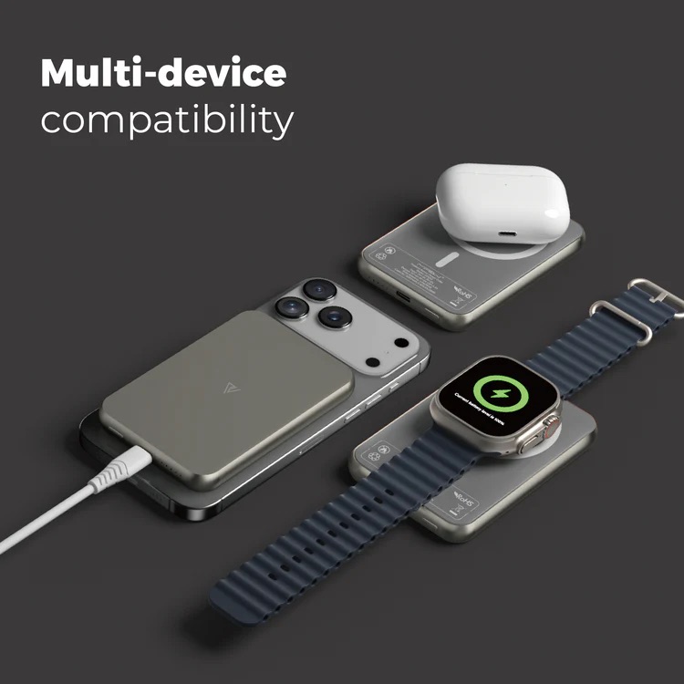 Pin sạc dự phòng Mipow 3 in 1 Ultra-Slim Magsafe MX5 (5.000mAh)