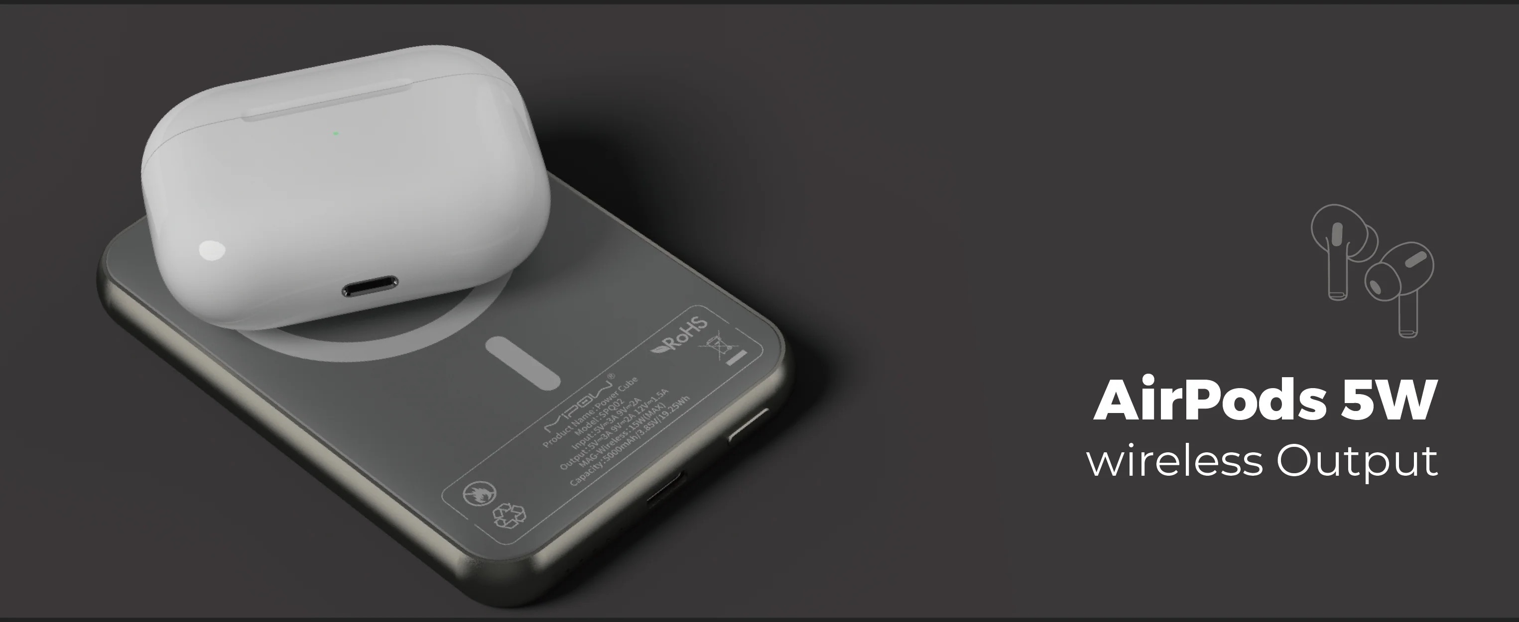 Pin sạc dự ph&ograve;ng Mipow 3 in 1 Ultra-Slim Magsafe MX5 (5.000mAh)