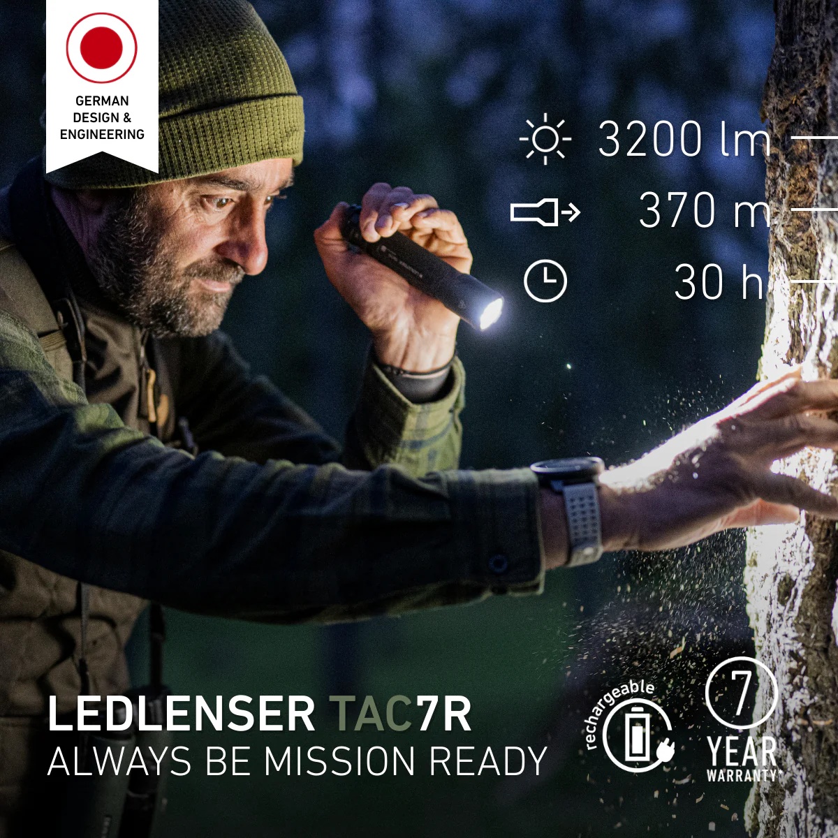 Đèn pin Ledlenser TAC7R, 3200 Lumens