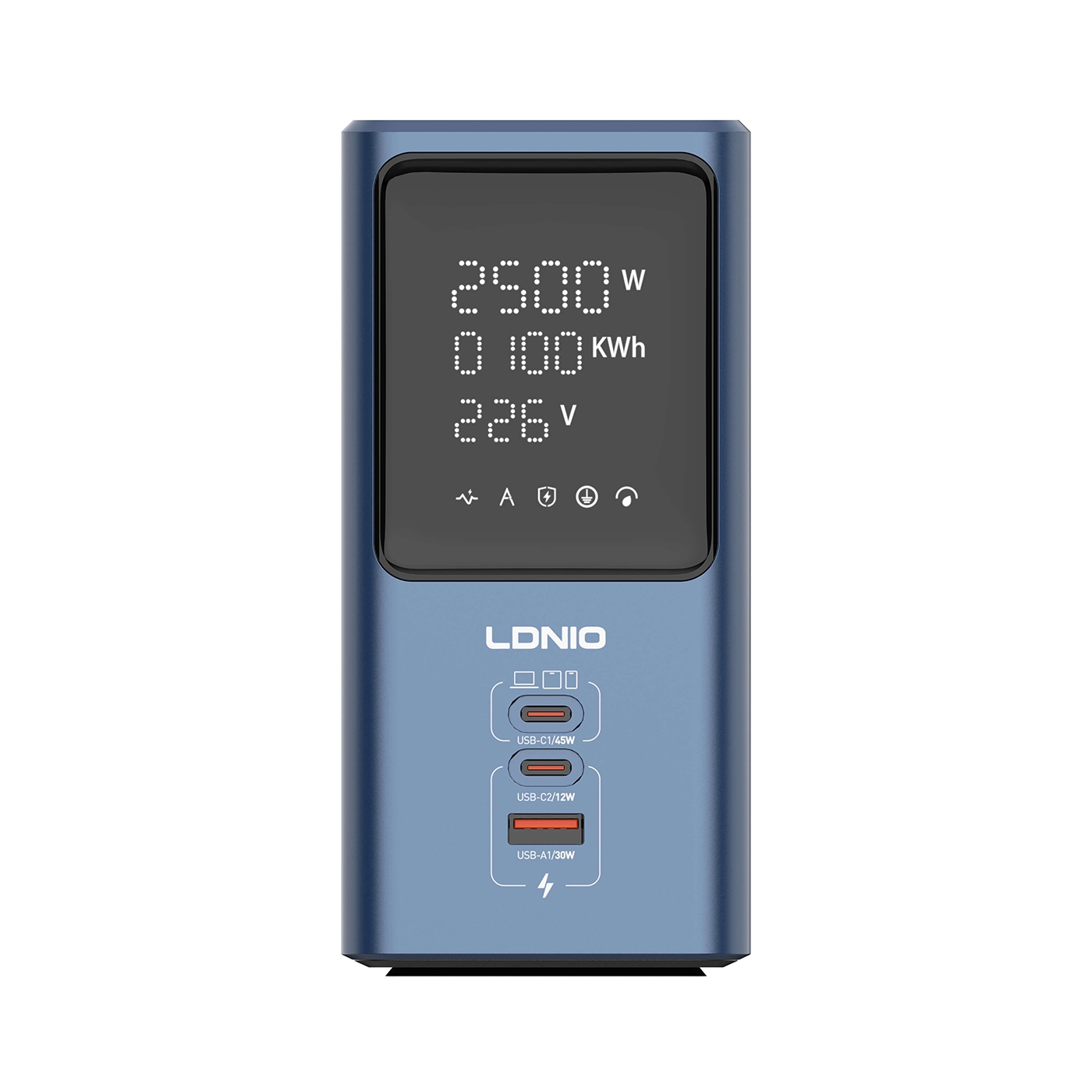 Ổ cắm điện đa năng LDNIO SC2 GaN 7in1 | 4 AC 2500W + 2C 1A 45W