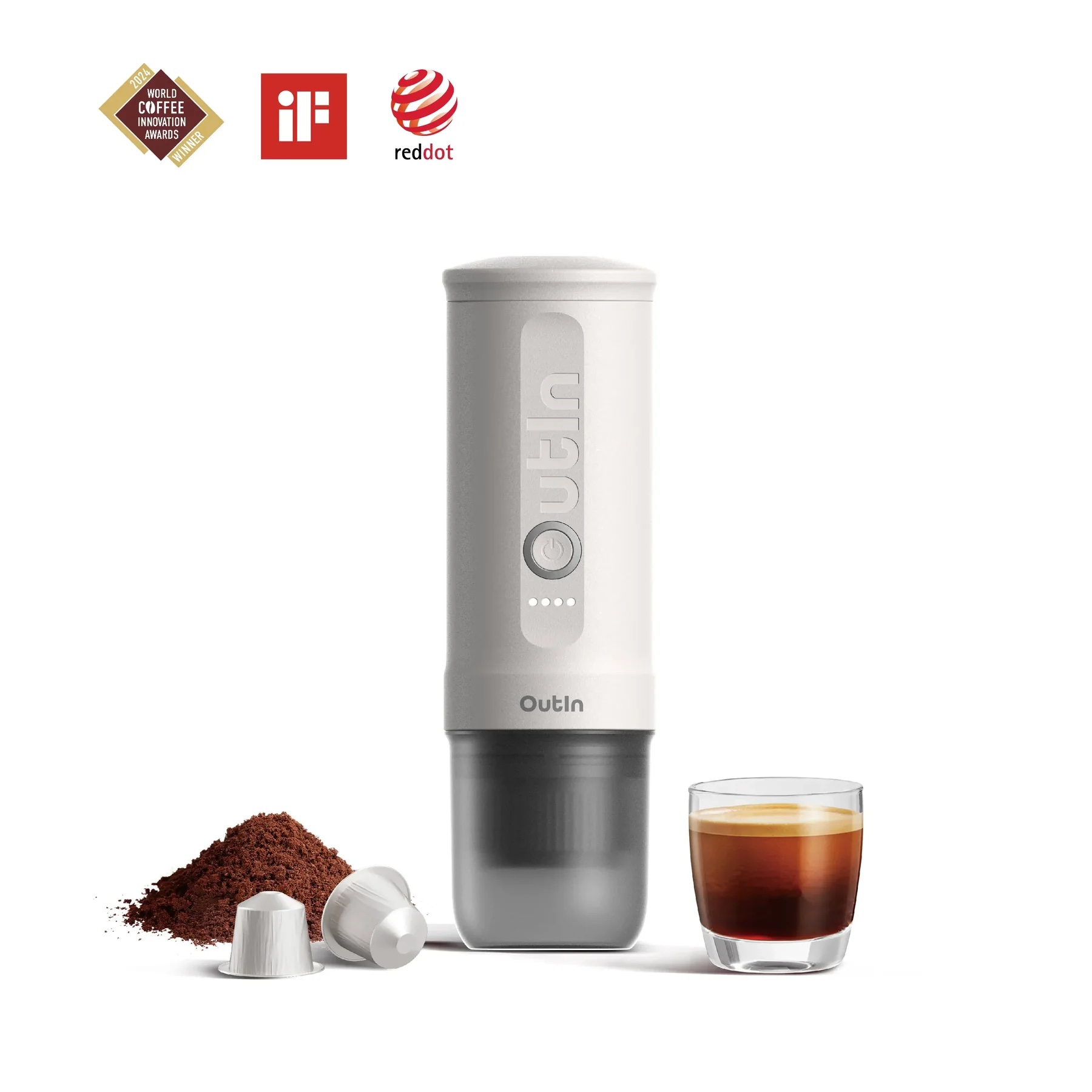 Máy pha cà phê OutIn Nano Portable Espresso Machine (Pearl White)
